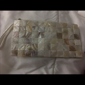 Shell tile zipper pouch.